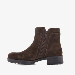Hush Puppies suède dames enkellaarsjes bruin