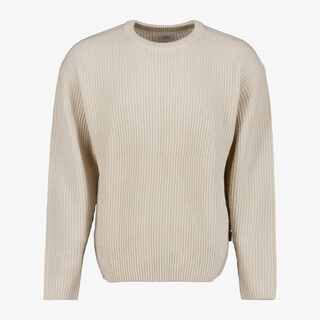 JJ REBEL ribgebreide heren trui beige