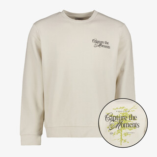 JJ REBEL heren sweater met backprint beige