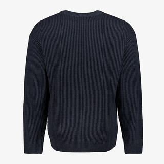 JJ REBEL ribgebreide heren trui donkerblauw