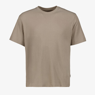 JJ REBEL heren T-shit met ribstructuur beige
