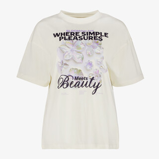TwoDay dames T-shirt met opdruk ecru