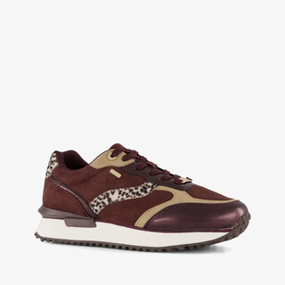 XX By Mexx dames sneakers met dierenprint bordeaux rood