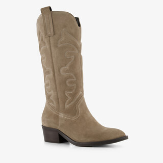 Harper suède dames cowboylaarzen beige