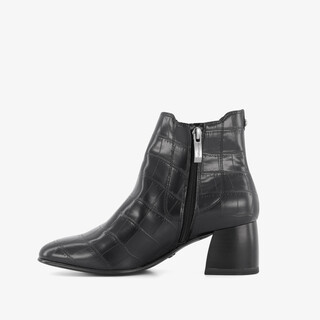 Tamaris dames enkellaarsjes mt croco print zwart