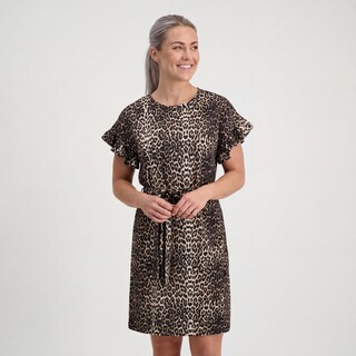 TwoDay dames jurk met panterprint bruin