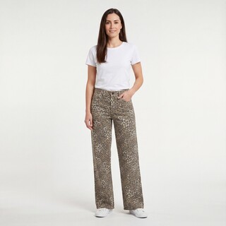 TwoDay dames wide leg jeans luipaardprint lengte 31