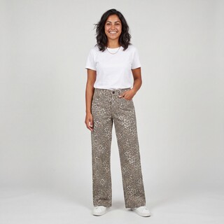 TwoDay dames wide leg jeans luipaardprint lengte 33