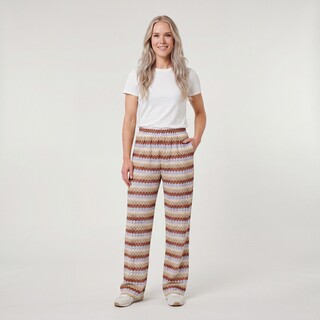 TwoDay dames wide leg broek met print multicolor