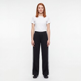 TwoDay dames wide leg broek met bies zwart wit