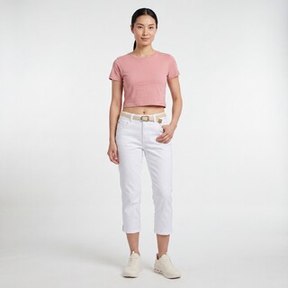 TwoDay dames carpri broek met riem wit