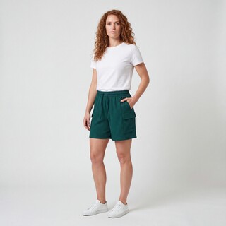 TwoDay dames short met klepzakken groen