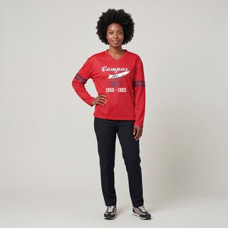 TwoDay dames baseballshirt met lange mouwen rood