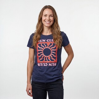 TwoDay dames T-shirt met opdruk donkerblauw