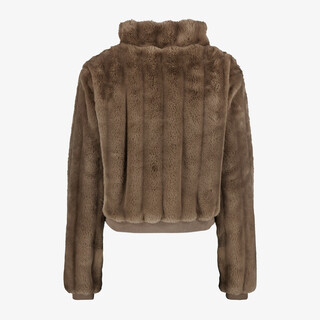 TwoDay dames bomber jas met imitatiebont bruin