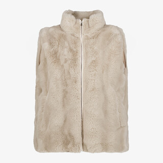 TwoDay gilet van imitatiebont beige
