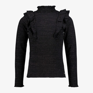 TwoDay meisjes shirt met lange mouwen en glitters zwart