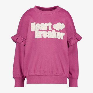 TwoDay meisjes sweater met opdruk en ruches roze
