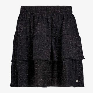 TwoDay meisjes rok met ruches en glitters zwart