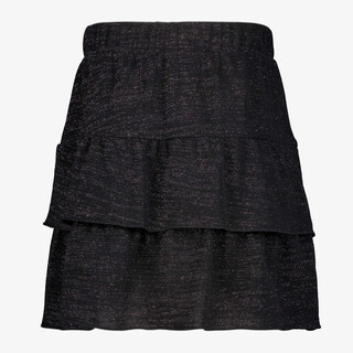 TwoDay meisjes rok met ruches en glitters zwart