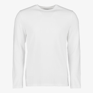 Unsigned heren T-shirt met lange mouwen wit