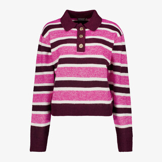 TwoDay gestreepte dames polo trui roze