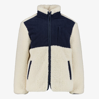 Unsigned jongens teddy tussenjas wit blauw