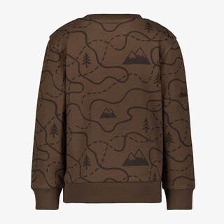 Unsigned jongens sweater met print bruin