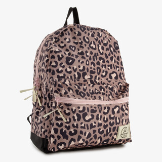 Meisjes rugzak met panterprint roze zwart 13,5 liter