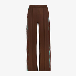 MyWay meisjes wide leg pantalon met bies bruin blauw