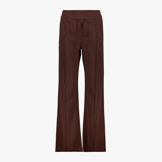 TwoDay dames wide leg broek met pintuck donkerbruin