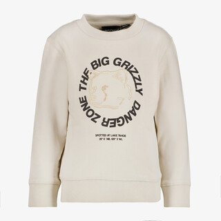 Unsigned jongens sweater met opdruk beige