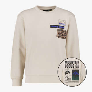 Unsigned jongens sweater met backprint ecru