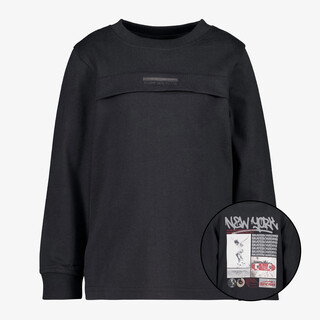 Unsigned jongens shirt met backprint donkerblauw
