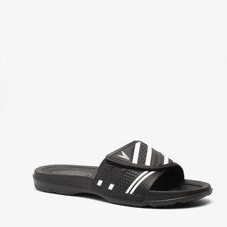 Dutchy heren badslippers met klittenband zwart wit