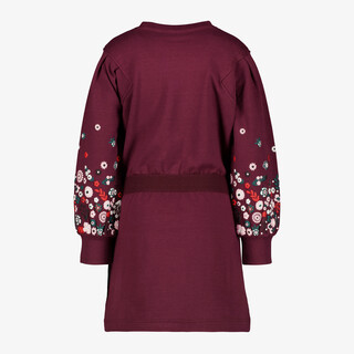 TwoDay meisjes jurk met geborduurde mouwen rood