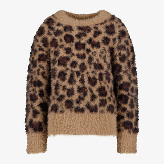 TwoDay meisjes trui met panterprint bruin
