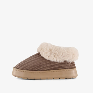 Thu!s dames pantoffels met imitatiebont bruin