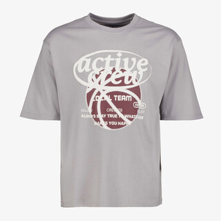 Unsigned heren T-shirt met print lichtgrijs