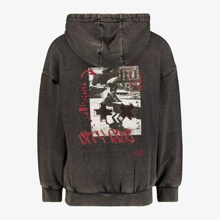 Unsigned jongens hoodie met backprint zwart
