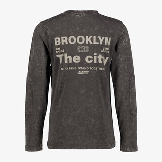 Unsigned longsleeve jongens shirt met backprint grijs