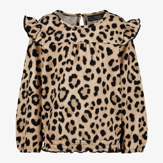 TwoDay meisjes blouse met panterprint en ruches