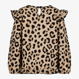TwoDay meisjes blouse met panterprint en ruches