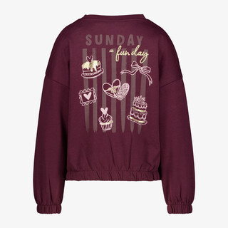 TwoDay meisjes sweater met backprint bordeauxrood