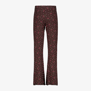 Name It meisjes flared broek met kersjes roodbruin