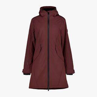 Kjelvik lange dames softshell jas bordeauxrood