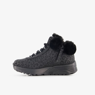 Skechers Uno Lite Cozy Leopard gevoerde sneakers zwart