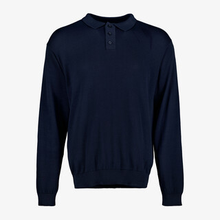 Unsigned heren pullover trui met polokraag blauw