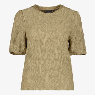 TwoDay dames top met pofmouwen beige