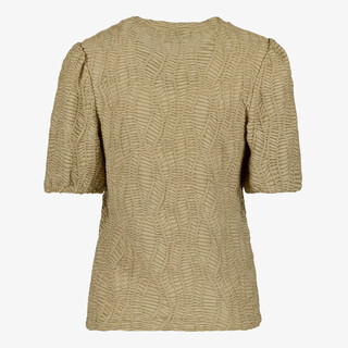 TwoDay dames top met pofmouwen beige